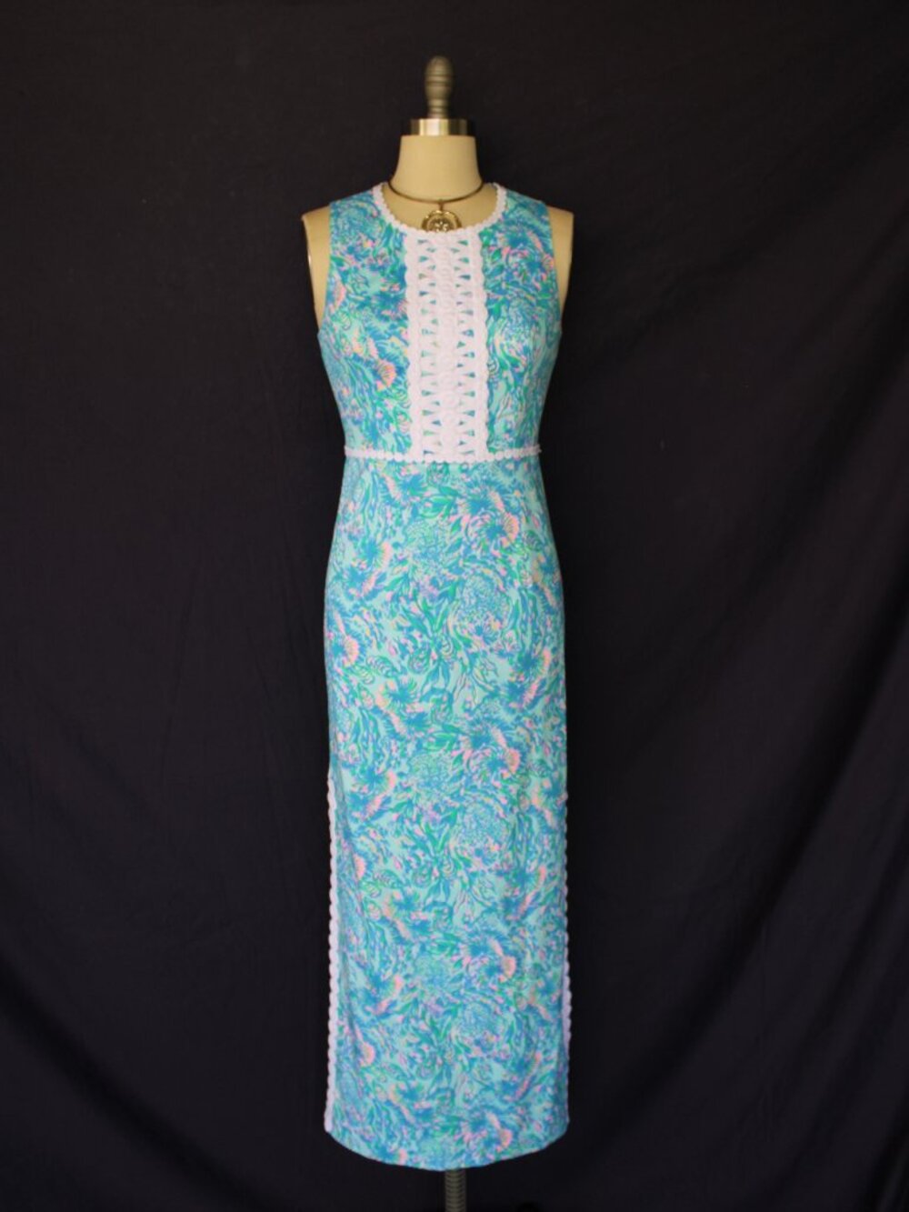 Lilly Pulitzer Ashler Stretch lace Maxi Shift Dress in Coral of the Story NWT 2 - Picture 10 of 13